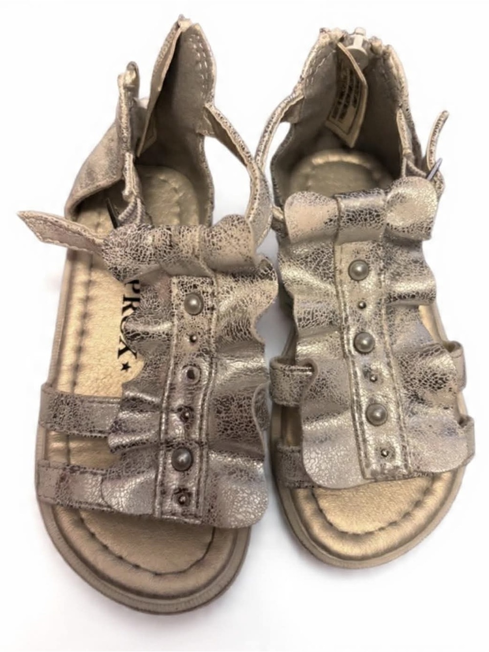 2 for $25- Toddler Metallic Silver Ruffle Sandals size 7